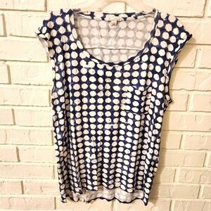 Gap Polka Dot Women's Top - Blue and White Small